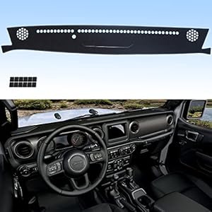 Dashboard Cover Flannel Dash Mat Custom Compatible with 2018-2023 Jeep Wrangler, Anti-Glare, Anti-Reflection, No Peculiar Smell - Only Fits Mfr Body Code: JL AUQDD