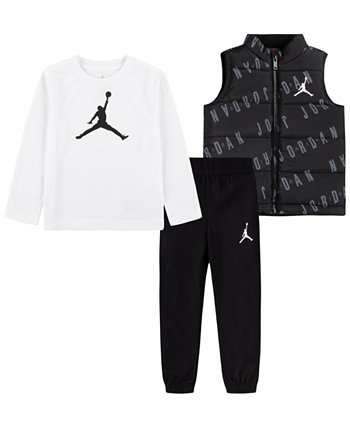 Жилет, футболка и брюки с принтом Jumpman для маленьких мальчиков, комплект из 3 предметов Jordan