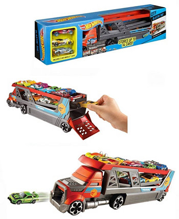 Hot Wheels Car Blasting Big Rig Play Toy Truck Set, 4 предмета Mattel