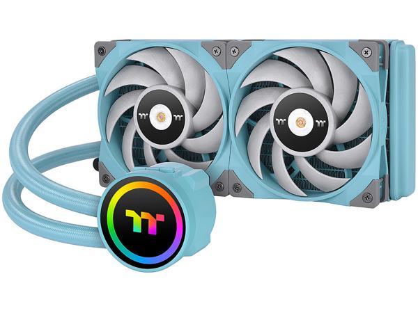 Thermaltake TOUGHLIQUID 240 ARGB Motherboard Sync - Turquoise Edition AMD/Intel LGA1700 Ready All-in-One Liquid Cooling System 240mm High Efficiency Radiator CPU Cooler CL-W319-PL12TQ-A Thermaltake