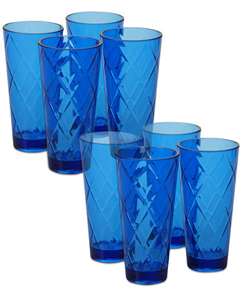 Акрил Cobalt Blue Diamond, 8 шт. Набор стаканов для чая со льдом Certified International