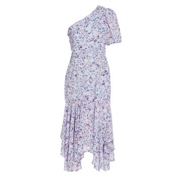 Платье Santorini с цветочным принтом на одно плечо ASTR the Label