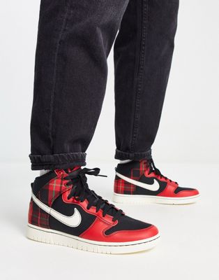 Мужские кроссовки Nike Dunk High Retro SE в черно-красном стиле для жизни Nike
