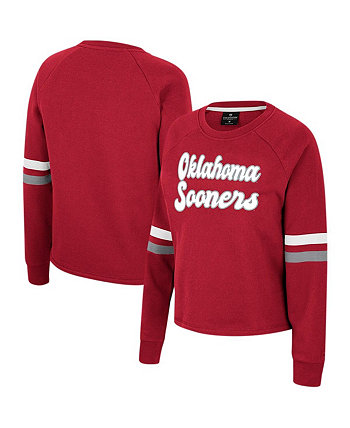 Женский пуловер с регланами Crimson Oklahomaooners Talent Competition, толстовка с капюшоном Colosseum