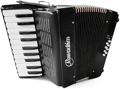 Accordion, 22 Key 8 Bass Accordion, Keyboard Accordion, Premium Accordion Windbox Cover, Sturdy and Durable, Comes with Accordion Strap and Bag (Camouflage) Rowadtim