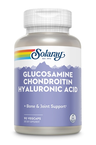 Solaray Глюкозамин Хондроитин Гиалуроновая кислота -- 90 растительных капсул Solaray