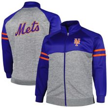 Men's Royal/Heather Gray New York Mets Big & Tall Raglan Full-Zip Track Jacket Unbranded