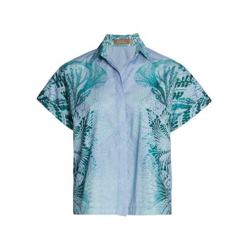 Karu Tropical-Print Cotton Shirt Beatriz Camacho