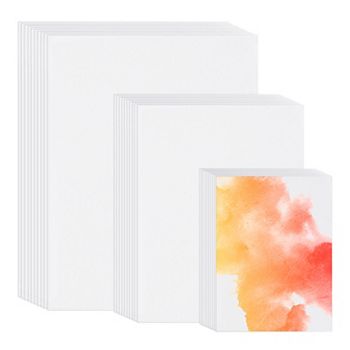 100 Pcs Pure Cotton Watercolor Paper 140lb/300 GSM Water Coloring Paint Paper Unique Bargains