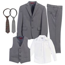 Gioberti Boys 6-piece Suit Set Includes Shirt And Accessories Gioberti