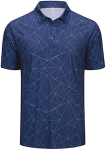 Cotrasen Mens Polo Golf Shirts Moisture Wicking Performance T-Shirts Print Breathable Short Sleeve Polo Shirt for Men Cotrasen