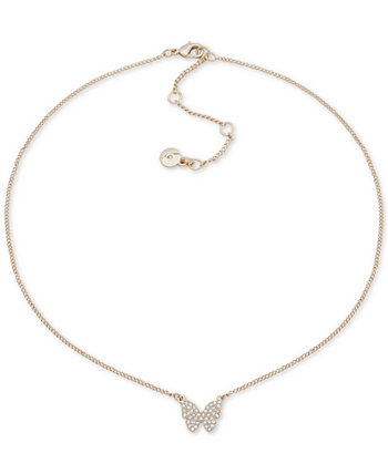 Ожерелье с подвеской Pavé Butterfly, удлинитель 16 дюймов + 3 дюйма DKNY