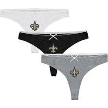 Женские трусики Concepts Sport, черный/темно-серый/белый New Orleans Saints, комплект из 3 стрингов Lodge Unbranded