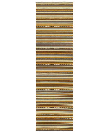 ЗАКРЫТИЕ! Bali 1001J Серый/Золотой коврик для беговой дорожки размером 7 футов 10 дюймов x 7 футов 10 дюймов для использования на открытом воздухе/в помещении Oriental Weavers