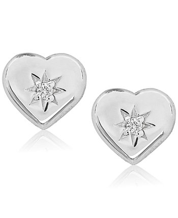 Детские серьги-гвоздики с бриллиантами Accent Heart из стерлингового серебра Rhona Sutton