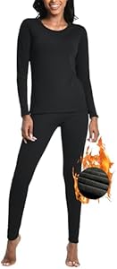 Nutria Womens Thermal Underwear Set Heavyweight, Extra Warm Fleece Lined Winter Base Layer Cold Weather Long Johns Soft D04 Nutria