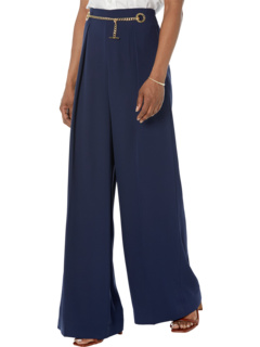 Pleated Georgette Belted Wide-Leg Pants LAUREN Ralph Lauren