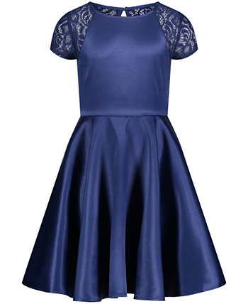 Вечернее платье с короткими рукавами из кружева и атласа для больших девочек Calvin Klein