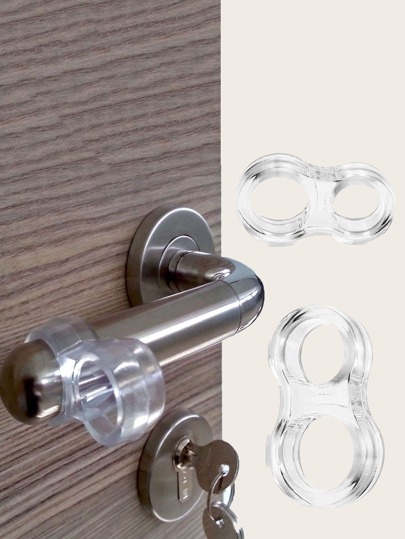1шт Кольцо прозрачный Дверная ручка защита от столкновений SHEIN