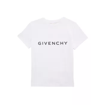 Маленький детский &amp; Детская футболка с круглым вырезом и логотипом Givenchy