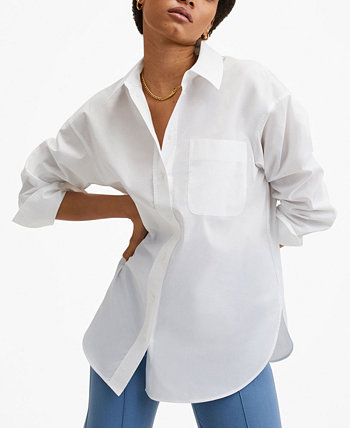 Женская рубашка с нагрудным карманом MANGO