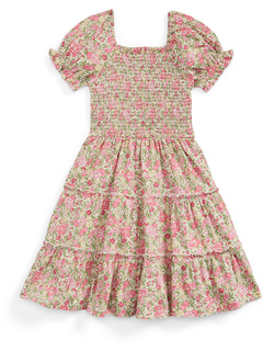 Floral Smocked Cotton Jersey Dress (Little Kids) Polo Ralph Lauren