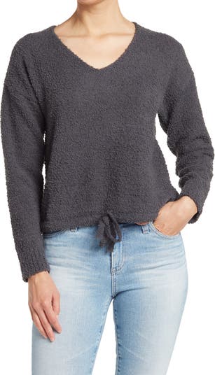 Пуловер с V-образным вырезом и завязками Olivia Sky