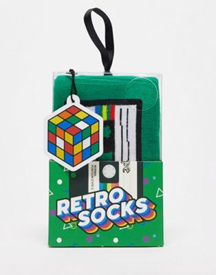 Зеленая подарочная коробка с рождественскими носками в стиле ретро Orrsum Sock Company Orrsum