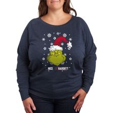 Plus Dr. Seuss The Grinch Naughty Or Nice Slouchy Graphic Sweatshirt Licensed Character