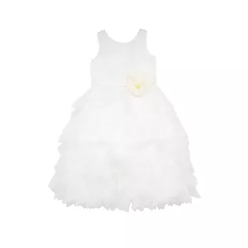 Little Girl's Peony Tulle Tiered Dress Us Angels