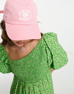 Розовая хлопковая кепка с логотипом Damson Madder Exclusive Damson Madder