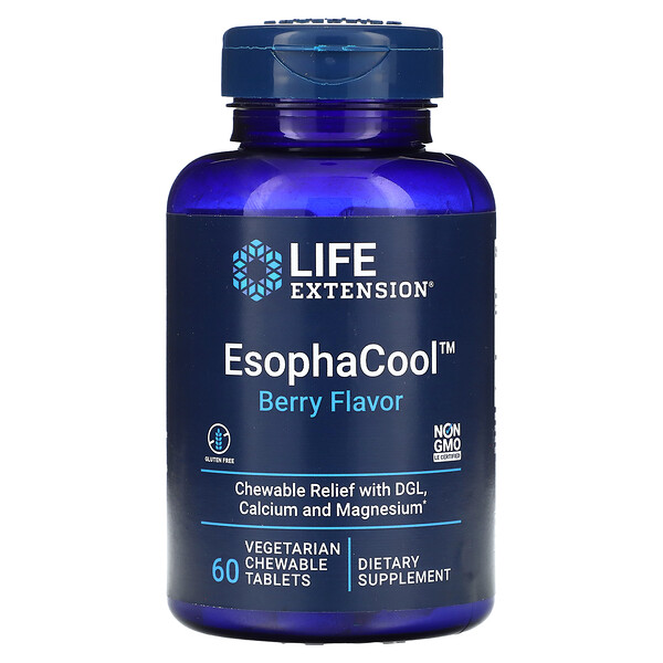 EsophaCool, Berry, 60 Vegetarian Chewable Tablets Life Extension