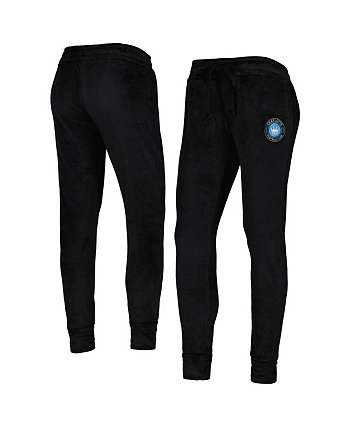 Women's Black Charlotte FC Intermission Velour Cuffed Pants Concepts Sport