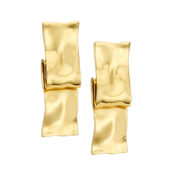 Twisted 14K Goldplated Folded Ribbon Earrings Alexis Bittar