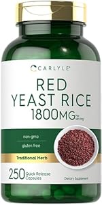 Carlyle Red Yeast Rice | 250 Capsules | Non-GMO, Gluten Free Supplement Carlyle