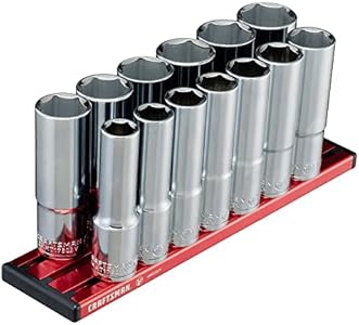 CRAFTSMAN V-SERIES Socket Set, Shallow SAE, 1/2 Inch Drive, 13 Piece (CMMT17380V) CRAFTSMAN