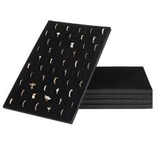 5 упаковок черных пенопластовых кольцевых вставок, 100-слотовых вставок для бархатных держателей для продажи ювелирных изделий (9 x 13 дюймов) Juvale