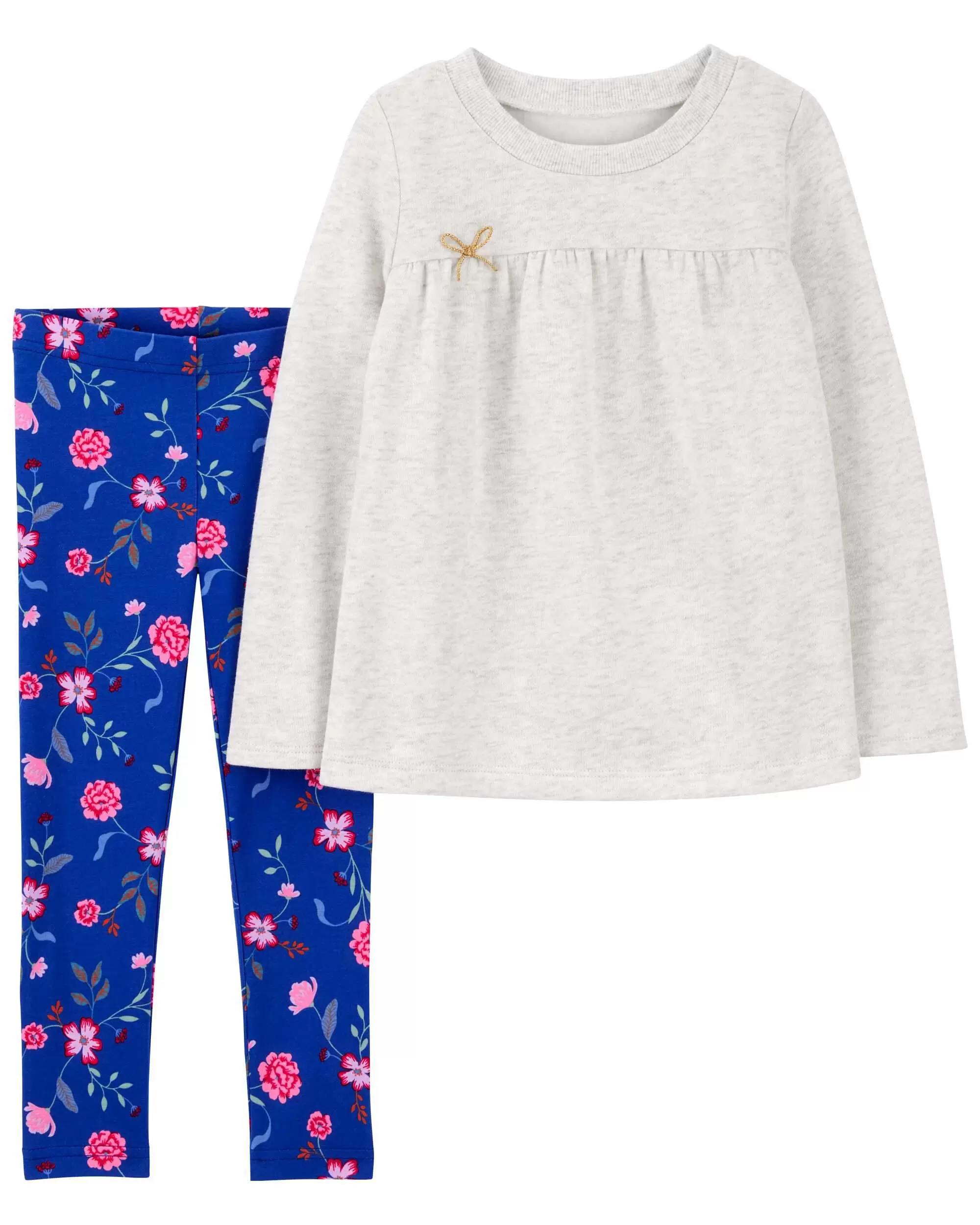 Комплект детской игровой одежды из двух предметов с длинными рукавами и цветочным принтом для малышей Carter's