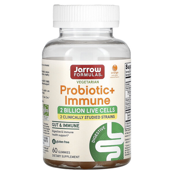 Пробиотик + Иммунитет, Апельсин - 60 жевательных мармеладок - Jarrow Formulas Jarrow Formulas