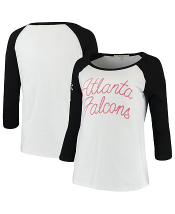 Женская бело-черная футболка Atlanta Falcons в стиле ретро с регланом и рукавами 3/4 Junk Food