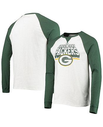 Мужская белая футболка с длинными рукавами реглан Green Bay Packers с цветными блоками Junk Food