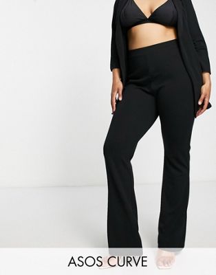 Черные узкие расклешенные брюки ASOS DESIGN Curve ASOS Curve
