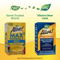 Alive! Men’s Max3 Potency Multivitamin - B-Vitamins -- 90 Tablets (Таблетки) Nature's Way