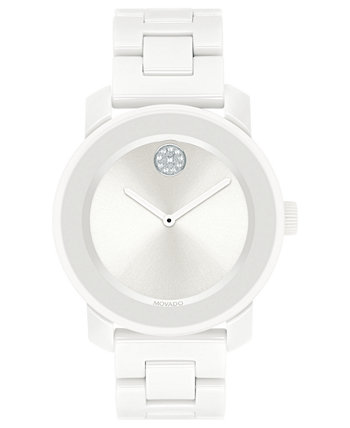 Женские швейцарские BOLD белые часы с браслетом из керамики и нержавеющей стали, 36 мм Movado