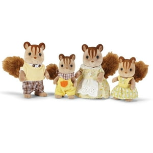 Calico Critters Hazelnut Chipmunk Family, Set of 4 Collectible Doll Figures Calico Critters