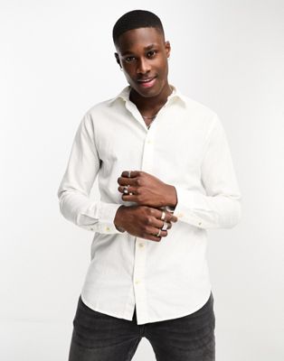 Белая льняная рубашка Jack & Jones Essentials Jack & Jones