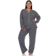 Plus Size Long Sleeve Heart Print Pajama Set WM Fashion