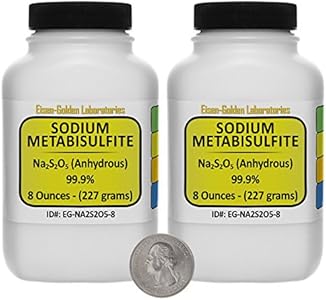 Sodium Metabisulfite [Na2S2O5] 99.9% ACS Grade Powder (Порошок) 1 Lb in Two Space-Saver Bottles Eisen-Golden Laboratories