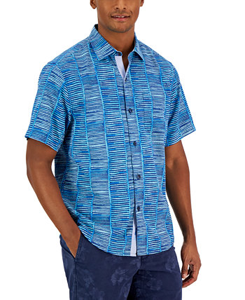 Мужская бамбуковая пляжная рубашка в полоску Tommy Bahama