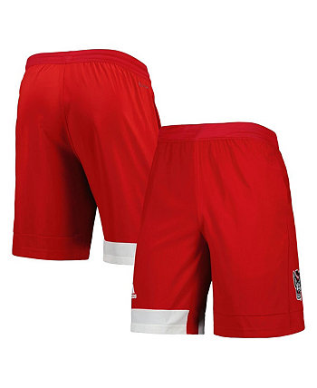 Мужские красные тренировочные шорты NC State Wolfpack Adidas